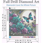 Butterfly Diamond Painting Kit, 5D Diamond Art Home Decor Gift, 13.8x13.8in