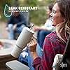 40 oz Tumbler with Handle and Straw Lid | Insulated Cup Reusable Stainless Steel Water Bottle Travel Mug Cupholder Friendly | Gifts for Women Men Him Her | Trek Collection | Almond Birch