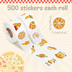 1000Pcs Pizza Food Waterproof Vinyl Stickers Self Adhesive Art Craft Scrapbooking Party Favor