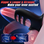 Vibrating Cock Ring With Adjustable Penis Sleeve - 10 Vibration Modes Adult Sex Toys For Men Couples, Penis Ring Vibrator, G Spot & Testicle Stimulator, Girth Enhancer For Him & Her Pleasure