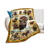 Bison Blanket Wild Bison Animal Throw Blanket Soft Warm Cozy Fuzzy Plush Gifts For Girls Women Lightweight Fleece Flannel Stuff Gift For Kids Adults 50"X40"