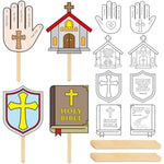 24 Sets Christian Bible Handprint Fan Craft Kit for Kids, VBS & Sunday School