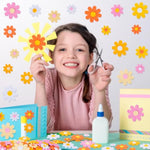 Boho Daisy Foam Stickers, 10 Groovy Flower Designs for DIY Crafts & Party Favors