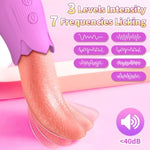 Vibrator Adult Sex Toys For Women, Rose Stimulator 4 In 1 Clitoral Vibrator/Tongue Licking - Insertable Tongue Licking Adult Toy - Vibrating Anal Plugs, Female Sucking Clit Stimulator With 10 Modes