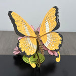 3D Wooden Butterfly Flower Puzzle, Desktop Model Building Kit for Adults