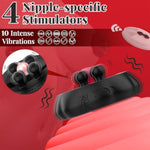 Magnetic Nipple Clamp Vibrator,Magnetic Snap Toys Nipple Design Sex Toys For Women Nipple Pleasure Toys With 10 Vibration Modes,Bdsm Female Wearable Adjustable Remote Control Vibrator For Lesbian