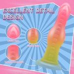 Realistic Dog Dildo, 7.3Inch Fantasy Monster Dildos With Knot Luminous Silicone Thick Pink Dildo Anal Toy With Suction Cup For Women Men Couple Strap On Play