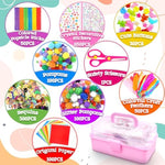 3000 Pcs Arts & Crafts Supplies Kit for Kids with Pompoms, Pipe Cleaners & DIY Materials