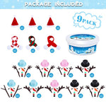 9 Pack Christmas Snowman Air Dry Clay Craft Kit for Kids, DIY Holiday Activity