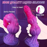 7.8" Tentacle Monster Dildo For Beginners With 2 Knots, Fantasy Knot Dildo With Strong Suction Cup, Soft Animal Dragon Dog Horse Sex Toy For Men Women, Tentical Alien Anal Toys For G-Spot Prostate