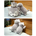 Husky Plush Pillow,Huskie Stuffed Animal Toy Puppy Throw Pillow For Kids And Adults (13.7 Inch)