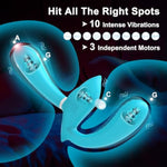 Double Dildo Lesbian Sex Toys, Strapless Strap-On Double Ended Sided Dildo With 10X10X10 Vibrations, Vibrating Strapon G Spot Wearable Vibrator Silicone Anal Plug, Adult Sex Toys For Women Couples