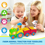Animal Farm Tractor Toy For Toddler 1 2 3 Years Old, Musical Tractor Set With 3 Farm Animals, Montessori Learning Toy With Lights And Sounds, Christmas Birthday Gifts For Boys Girls 12 18 24 Months