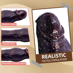 Penis Sleeve With Cock Ring Sex Toys, Ultra-Soft Silicone 8.6'' Cock Sleeve, Reusable Penis Cuff Thickened Testicle Ring Male Adult Toys, Penis Extender And Penis Enlarger For Men(Brown)