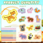 12 Pcs Lacing Cards for Toddlers & Kids, Preschool Sewing & Travel Activity Set