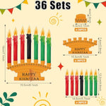 36 Pcs Kwanzaa Kinara Craft Kit, DIY Candle Sign Art for Kids & Holiday Activities