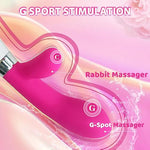 G-Spot Rabbit Vibrator Dildo Clitoris Stimulator, Silicone Nipple Massager With 10 Vibration Modes For Women, Waterproof Adult Sex Toys For Couples