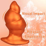 5.35" Knight'S Helmet Anal Plug Knot Butt Plug Anal Toys Adult Sex Toys Anal Trainer, Silicone Dildo Prostate Massager Knotted Dildo, Adult Sex Toys & Games For Women Men Couples, Golden