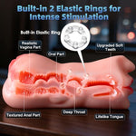 Realistic Male Masturbator Sex Toys for Men with Triple Channels