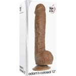Adams Colossal 12 Inch Dildo, Realistic Large Dildo With Suction Cup, Extra Long And Thick For Hands Free Play, Lifelike Tpr, Veined Texture, Harness Compatible, Adult Toy For Women And Men