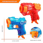 2 Pack Mini Blaster Guns For Nerf, Christmas Stocking Stuffers For Kids, Small Toys Pistols For Boys Toddlers Ages 3-5 5-7 8-12 Year Olds Birthday Gifts - 20 Refill Foam Darts And 2 Wristbands