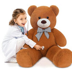 Giant Teddy Bear 47" Stuffed Animals Plush Toy, 4 Feet Cute Life Size Big Soft Bear For Boy Girl Birthday Valentine Mother'S Day, 5Lbs, 120Cm, Dark Brown