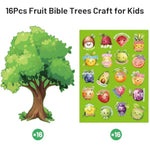 Fruit of the Spirit Bible Tree Craft Kits for Kids, 16 Sets, 6.4 x 8.4 inches