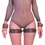 Sm Bondage Set, Bdsm Bondage Set, Sex Toys Including Bondage Strap, Thigh Cuffs And Handcuffs For Bondage Lovers, Couples, Beginners And Professionals, Black