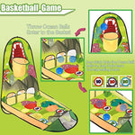 3 In 1 Bean Bag Toss Game Toy Outdoor For Kids, Dinosaur Foldable Cornhole Board With Pop Up Basketball Game And Dartboard Set, Gift For Birthday/Xmas Party, Outside Toys For Toddlers Age 3+