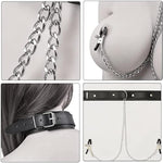 Adjustable Nipple Clamps With Chain Neckalce Adult Sm Games Fetish Leather Collar Nipple Clamps Chain Non Piercing Couple Nipple Clamp Sex Toys Bedroom Bondage Toys