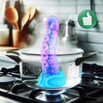 Realistic Monster Tentacle Octopus Dildo 2 Inch Wide, Silicone 8 Inch Extra Large Thick Girthy Anal Dildo Suction Cup, 7 Inch Creature Tapered Alien Dildos Fantasy Colorful Blue Sex Toy For Men Women