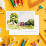 50 Pack Watercolor Postcards, 100% Cotton 140lb 300gsm Blank Postcard Set