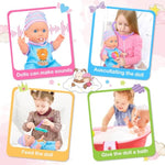 Baby Doll Care Toys, 30Pcs Baby Dolls Bath Set & Doctor Kit, Pretend Play Baby Doll Set, Incl Bathtub, Bathrobe, Ecg, Thermometer, Toddlers Toys Gifts For Age 3 4 5 6 Year Old Girls