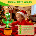 Baby Toys Dancing Talking Cactus, Volume Adjustable Mimicking Recording Cactus Toy Repeats What You Say, Toddler Toys Singing Cactus With 120 Songs, Tummy Time Toys For Kids Boys Girls