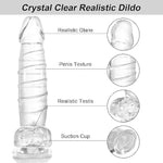 11.4 Inch Huge Realistic Dildo G-Spot Stimulation Crystal Dildos With Powerful Suction Cup For Hands-Free Play Big Size Dong Adult Anal Sex Toy For Women Men Couple (Clear L)