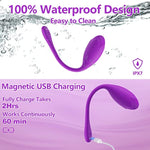 Bullet Dildo Vibrator Rose Sex Toy, Vibrators With Video App Remote Control, 9 Music Modes, Silicone Waterproof Magnetic Charging For Women Couple (Purple)