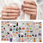 165 Pcs Halloween Nail Art Stickers with Pumpkin, Candy & Ghost Designs