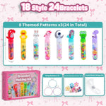 24 Pack Beading Bracelet Wands for Kids, 18 Styles, Classroom Prizes Ages 4+