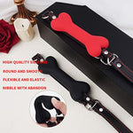 Silicone With Locking Dog Bone Ball Gag, Adjustable Bdsm Bondage Restraints Mouth Plug For Fetish Adults Sex Toy (Red)