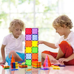 Magnetic Tiles, 64Pcs Magnet Building Toys, Magnetic Building Set, Stacking Blocks, Perfect Stem Toys Gift For Kids Boys And Girls
