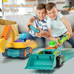 Construction Toys, 2 Pack Remote Control Car For Toddlers 1-3, Rechargeable Excavator Toy Bulldozer Toys For 2 Year Old Boy, 3 Year Old Boy Toys