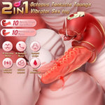 Vibrator Sex Toys For Women, Tongue Thrusting Vibrators Dildo Rose Sex Toys With 10 Swaying & Vibration Modes, G Spot Clit Stimulator Pleasure Tools For Female Couples Games