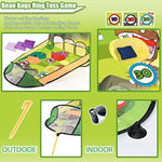3 In 1 Bean Bag Toss Game Toy Outdoor For Kids, Dinosaur Foldable Cornhole Board With Pop Up Basketball Game And Dartboard Set, Gift For Birthday/Xmas Party, Outside Toys For Toddlers Age 3+