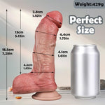 Realistic Dildo Sex Toy for Women Foreskin Thick Dildo with Suction Cup, Dual-Density Strap On Realistic Penis for Pegging G-Spot Adult Sex Toy for Women Men Couples