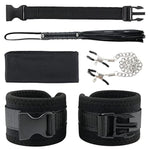 Sex Bondage Bdsm Kit, Adjustable Restraints 4Er Set With Doggy Position Sex Toys Adult Games Hand Cuffs, Nipple Clamps, Blindfold & Tickler Included(4 Pcs)