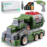 11Inches Large Take Apart Toys Army Trucks For Boys Girls Kids 3-5 6-8 Year Old Military Missile Vehicles Electric Drill Set Assembly Toy Gifts
