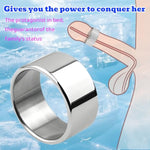 Metal Lock Fine Ring Men'S Extended Penis Ring Scrotum Load-Bearing Exerciser Wide Side