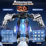 Male Masturbator Penis Pump Sex Toy For Men - Upgrade Motorcycle Shape With 9 Thrusting/Sucking/Vibrating Heating Mode Male Sex Toy, With Phone Stand And Handles Free Penis Trainer Sex Machine