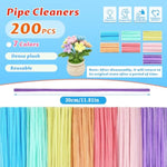 200 PCS Pastel Pipe Cleaners, 7 Colors Pipe Cleaners Bulk for Crafts, DIY and Handmade Projects
