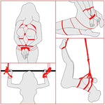 4 Pack Soft Cotton Rope 32 Feet 10M Bdsm Shibari Bondage Rope Restraint Kits Adult Sex Toys For Women Couples (Black And Red)